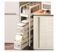 Slim Rolling Cart for Laundry Narrow Space Storage Cabinet with Handle Carbon Steel Floor-Standing Design Ideal for Small Spaces (White 15x40.5x69cm)