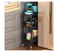 Slim Rolling Cart, Narrow Utility Cart with Wheels, Space-Saving Storage Trolley, Multi-Purpose nizer for Home & Kitchen (20x45x87cm)