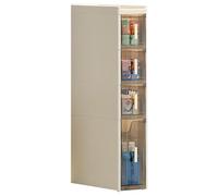 Slim Rolling Cart - No Assembly Required Clear Drawer Plastic Storage for Kitchen Bathroom Office and Small Spaces (14 x 41.5 x 86 cm)