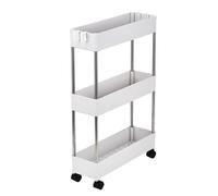 Slim Rolling Cart on Wheels - 3-Layer Mobile Storage Rack for Kitchen and Bathroom - Multi-Functional Narrow Space Organizer