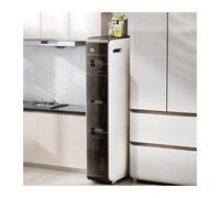 Slim Rolling Storage Cart for Kitchen & Bathroom 4-Tier Space-Saving with Toilet Paper Holder Independent Floor Cabinet for Easy Access and Efficient Storage