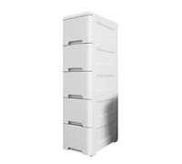 Slim Rolling Storage Cart Narrow Laundry Cabinet with Handle Free-Standing for Home & Kitchen Space-Saving Drawer Unit (20x38x83cm)