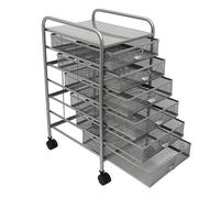 Slim Rolling Storage Cart with 6 Drawers - Mesh File Cabinet on Wheels for Makeup Kitchen Office Supplies - Versatile Mobile Utility Cart (Silver)