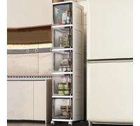 Slim Rolling Storage Cart with Wheels, Multi-Level Kitchen, Narrow Cabinet for Bathroom & Living Room, Versatile Rolling Rack for Space Saving