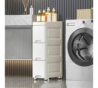 Slim Rolling Storage Cart with Wheels Tall Narrow Bathroom Organizer Compact Cabinet for Small Spaces Mobile Storage Unit with Drawers for Easy Access