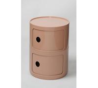 Slim Round Bedside Table - 2-Tier Nightstand & Corner Console - Compact Storage for Bedroom & Bathroom - Stylish Small Cabinet for Space-Saving Solutions