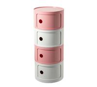 Slim Round Bedside Table - 3/4/2 Drawer Nightstand Corner Console & Bathroom Storage Cabinet - Stylish Small Unit for Bedroom & Living Room - 4-Tier Design