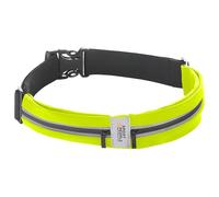 Slim Running Belt for Women and Men, Waterproof Phone Holder for Running, Reflective 2-Pocket Waist Pack for Storing Runner’s Essentials Safely, Runner’s Fanny Pack, Money Belt Fits Most Phones, Fluo