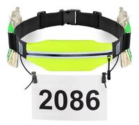 Slim Running Belt Race Number Belt Runners Pouch Triathlon Race Belt BIB Holder with 6 Energy Gel Loops for Workout, Jogging, Triathalon, Marathon, Running and Cycling, 04 Yellow, One size