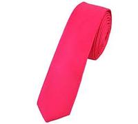 Slim Satin Narrow Skinny Tie Ties - Various Colours (Hot pink)