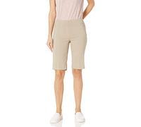 SLIM-SATION Women's Solid Pull-On Walking Short 12 Inch Inseam, Stone, 14