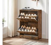 Slim Shoe Cabinet with 2 Flip Doors and Adjustable Divider VASAGLE Brown One Size