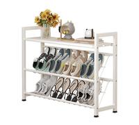 Slim Shoe Rack for ClosetSpaceSaving Steel Shoe Organizer for Entryway & Behind Door Narrow Slanted Design White (83 x 17 x 62cm) Perfect for Small Spaces
