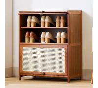 Slim Shoe Rack for Entryway, Multi-Tier Shoe Storage Cabinet with Folding Drawer, Tall Shoe for Bedroom, Stylish Shoe Shelf for Small Spaces