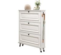 Slim Shoe Storage Cabinet - Freestanding or Wall Mounted Organizer with Doors, Space-Saving Entryway Solution for Modern Homes