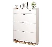 Slim Shoe Storage Cabinet - Hidden Shoe Rack Organizer with Doors | Freestanding 3 Tier Entryway Shoe Cabinet for Narrow Spaces