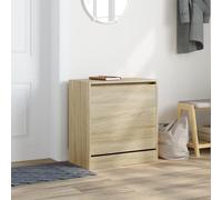 Slim Shoe Storage Cabinet Modern 2 Door Shoe Rack for Hallway & Bedroom Compact 60x34x96.5 cm Stylish Grey & Rustic Design Space Saving