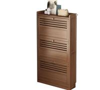 Slim Shoe Storage Cabinet Narrow Shoe Rack 17cm Depth Shoe Shelf 3 Tier Back Of Door Anti-tipping Accessories Concealed Hinges Up To 9 Pairs Of Single Shoes For Hallway, Living Room(3 Door,70cm/28in)