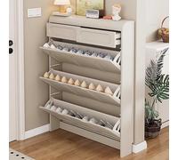 Slim Shoe Storage Cabinet with 3 Flip Drawers, Space-Saving Entryway Shoe Organizer, Free-Standing Tipping Bucket Shoe Rack for Hallway and Closet