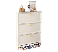 Slim Shoe Storage Cabinet with 3 Flip DrawersStylish Shoe Racks for Hallways and Living RoomSpaceSaving Shoe Organizer for Entryway and Home Decor