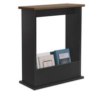Slim Side Table With Storage Small Space Sofa End Table Bedside Living Room Home Walnut Black