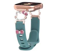 Slim Silicone Band Compatible with Apple Watch Bands for Women 38/40/41/42/44/45/46/49mm, Stylish Bling Cute Cartoon Design Thin Sport Strap for iWatch Series 10 9 8 7 6 5 4 3 2 1 SE Ultra 2 1 (Green