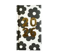 Slim Size 2026 Weekly Planner, Week to View Diary, Hardback Padded Cover, Fashion Design (Daisy)