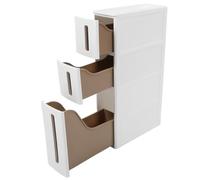 Slim Small Corner Floor Cabinet with 3 Drawers for Bathroom Storage Narrow 5.5 Inch Width