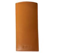 Slim Soft Leather Glasses Case - Genuine Leather Slip-In Sleeve for Reading Glasses & Sunglasses - Lightweight Protective Spectacle Pouch 16 x 7 cm -Unisex Mens womens (Tan)