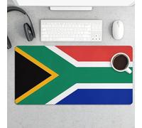 Slim South Africa Flag Desk Mat for Keyboard and Mouse 24x12 Inch Gaming Mouse Pad Protector Non-Slip Rubber Base Portable Deskpad for Office/Gaming/Remote Work Desktop Accessories Decor