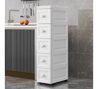 Slim Space-Saving le Sto Cabinet for Bathroom & Kitchen Multifunctal White Tall Unit with Ders (34cm x 25cm x 79cm) - Perfect for nizing Smals