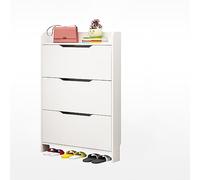 Slim Space-Saving Shoe Cabinet Modern Vertical ShoeWooden Closed Shoe Storage for Entryway Large Capacity for Hallway (Color: Warm White)