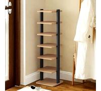 Slim Space-Saving Shoe Rack Modern Entryway Shoe Storage Wooden Shoe Cabinet for Hallway Closet or Entryway (Wood Finish 7th Floor)