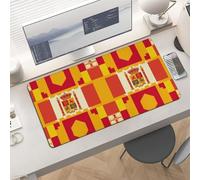 Slim Spanish Flag Desk Mat for Keyboard and Mouse 24x12 Inch Gaming Mouse Pad Protector Non-Slip Rubber Base Portable Deskpad for Office/Gaming/Remote Work Desktop Accessories Decor