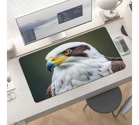 Slim Spear Falcon White Eagle Desk Mat for Keyboard and Mouse 24x12 Inch Gaming Mouse Pad Protector Non-Slip Rubber Base Portable Deskpad for Office/Gaming/Remote Work Desktop Accessories Decor