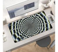 Slim Spiral Optical Illusion GIF Desk Mat for Keyboard and Mouse 24x12 Inch Gaming Mouse Pad Protector Non-Slip Rubber Base Portable Deskpad for Office/Gaming/Remote Work Desktop Accessories Decor