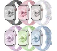 Slim Sport Strap for Apple Watch Straps 40mm 41mm 38mm 42mm 44mm 45mm 46mm 49mm for Women/Girls/Kid,Thin Recycled Plastic Soft Silicone Band for iWatch Straps Series 10 9 8 7 6 5 4 3 SE Ultra/2,6 Pack