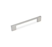 Slim Square Kitchen Cabinets D Handle, 128mm Centres, Brushed Nickel, Pack Of 2