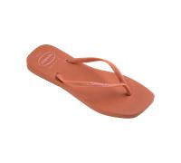 Slim Square Logo Pop Up Flip Flops in Pink Clay