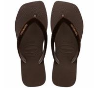 Slim Square Plush Flip Flops Brown
