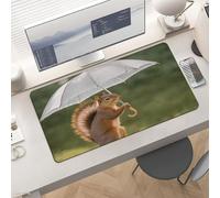 Slim Squirrel Hold A Umbrellas Desk Mat for Keyboard and Mouse 24x12 Inch Gaming Mouse Pad Protector Non-Slip Rubber Base Portable Deskpad for Office/Gaming/Remote Work Desktop Accessories Decor