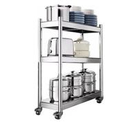 Slim Stainless Steel Kitchen Cart MultiPurpose 3/4/5Tier Storage Trolley for Bathroom & Small Spaces Ideal for Refrigerators and Organizing Essentials.