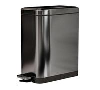 Slim Stainless Steel Step Trash Can, Soft Close Lid Garbage Bin with Removable Inner Bucket for Home Kitchen Bathroom, Narrow Space Saving