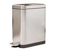 Slim Stainless Steel Trash Can - Step Pedal Wastepaper Basket with Soft Close Lid, Removable Inner Bucket - Ideal Garbage Bin for Home, Kitchen, Bathroom, Space-Saving Design