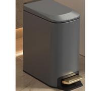 Slim Stainless Steel Trash Can withLid PedalOperated Waste Bin for Home Narrow Design Garbage Bin with Inner Bucket Grey Color