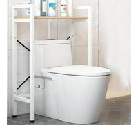 Slim Standing Bathroom Shelf Thickened Board Space-Saving Multi-Layer Free-Standing Toilet Rack Washing Machine Stand White 1 Layer