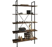 Slim Standing Shelf | 5 Shelves Ladder Bookcase Wall Unit Wooden Corner Storage
