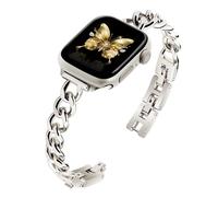 Slim Starlight Chain Watch Bands Women Elegant Compatible with Apple Watch Band 42mm(S3/2/1) 44mm 45mm 46mm 49mm Adjustable Metal Strap Link Bracelet for iWatch Series 10/9/8/7/6/5/4/3/2/1/SE(No Case)