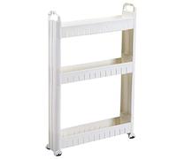 Slim Storage Cabinet - 4-Tier Rolling Pantry Cart with Baskets, Space-Saving 10cm Wide Trolley for Kitchen, Bathroom & Laundry, Ideal for Narrow Spaces & Small Areas