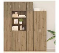 Slim Storage Cabinet Old Wood 30x42.5x225cm Engineered Wood 3pc Tallwith2doors.